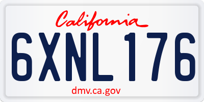 CA license plate 6XNL176