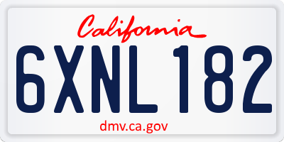 CA license plate 6XNL182