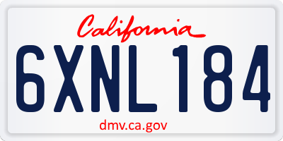 CA license plate 6XNL184