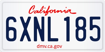 CA license plate 6XNL185