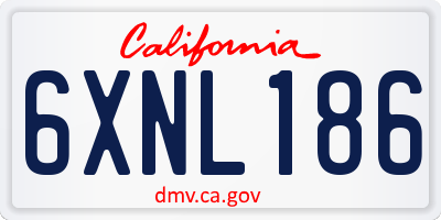 CA license plate 6XNL186