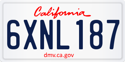 CA license plate 6XNL187