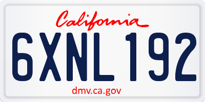 CA license plate 6XNL192