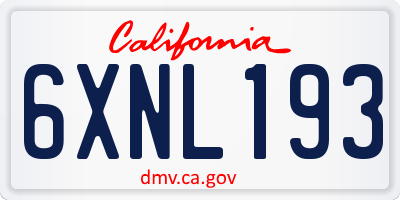CA license plate 6XNL193