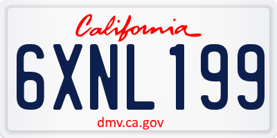 CA license plate 6XNL199