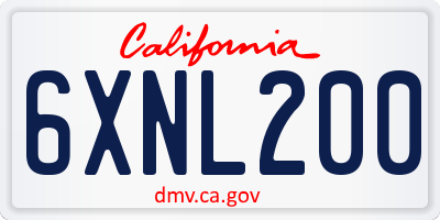 CA license plate 6XNL200