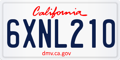 CA license plate 6XNL210
