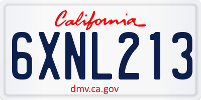 CA license plate 6XNL213