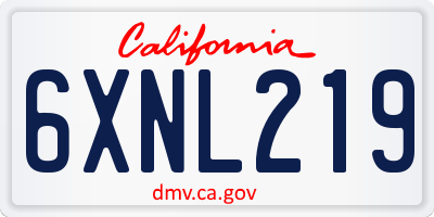 CA license plate 6XNL219