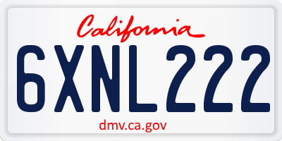 CA license plate 6XNL222