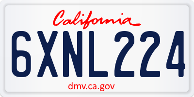 CA license plate 6XNL224
