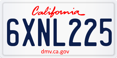 CA license plate 6XNL225