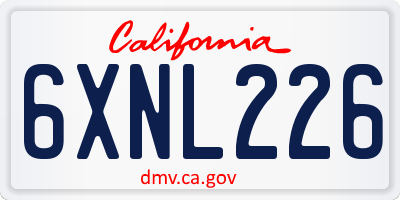 CA license plate 6XNL226
