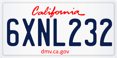 CA license plate 6XNL232