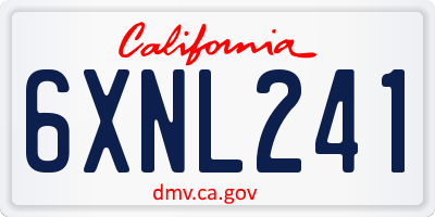CA license plate 6XNL241