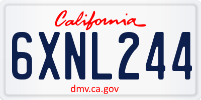 CA license plate 6XNL244