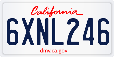 CA license plate 6XNL246