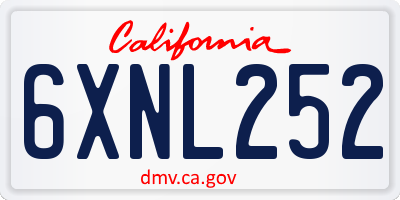 CA license plate 6XNL252