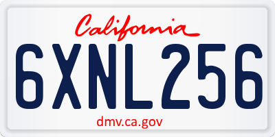 CA license plate 6XNL256