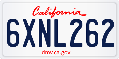 CA license plate 6XNL262