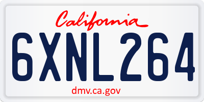 CA license plate 6XNL264