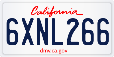 CA license plate 6XNL266