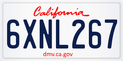 CA license plate 6XNL267