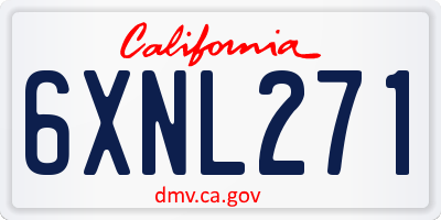 CA license plate 6XNL271