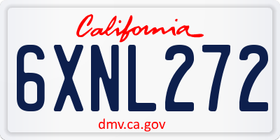 CA license plate 6XNL272
