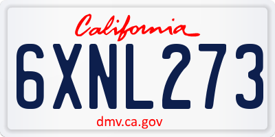CA license plate 6XNL273
