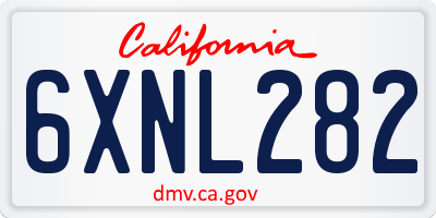 CA license plate 6XNL282