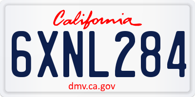 CA license plate 6XNL284