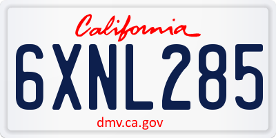 CA license plate 6XNL285