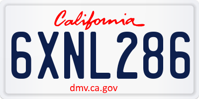 CA license plate 6XNL286