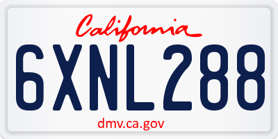 CA license plate 6XNL288