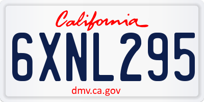 CA license plate 6XNL295