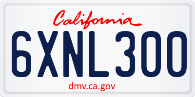 CA license plate 6XNL300
