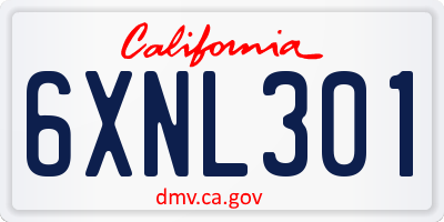 CA license plate 6XNL301