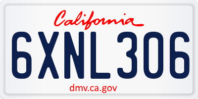 CA license plate 6XNL306