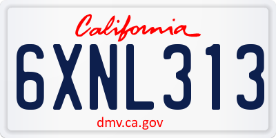 CA license plate 6XNL313