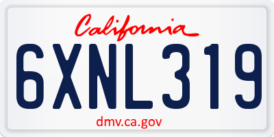CA license plate 6XNL319