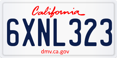 CA license plate 6XNL323