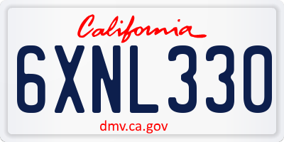 CA license plate 6XNL330