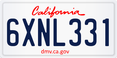 CA license plate 6XNL331