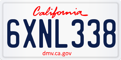 CA license plate 6XNL338