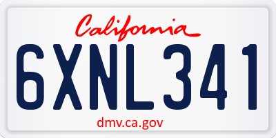 CA license plate 6XNL341