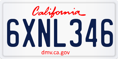 CA license plate 6XNL346