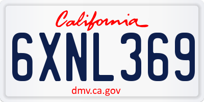 CA license plate 6XNL369