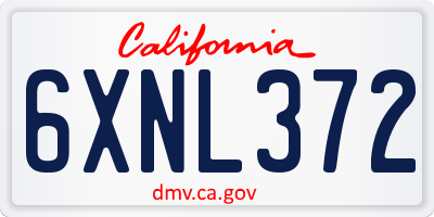 CA license plate 6XNL372