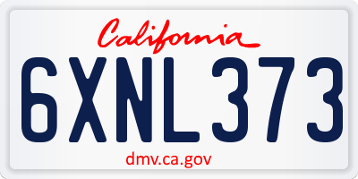 CA license plate 6XNL373